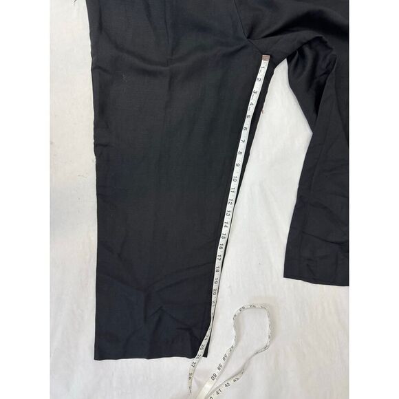 NWT Karl Lagerfeld Linen Blend Pants Black Crop Plus Women's Size 14 - Picture 3 of 9